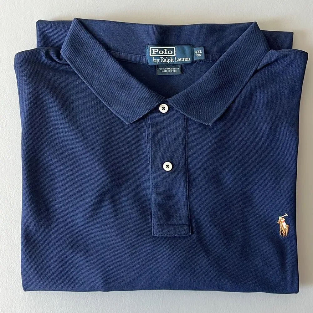NWOT Polo Ralph Lauren The Iconic Mesh Polo Shirt Size Navy 4XB